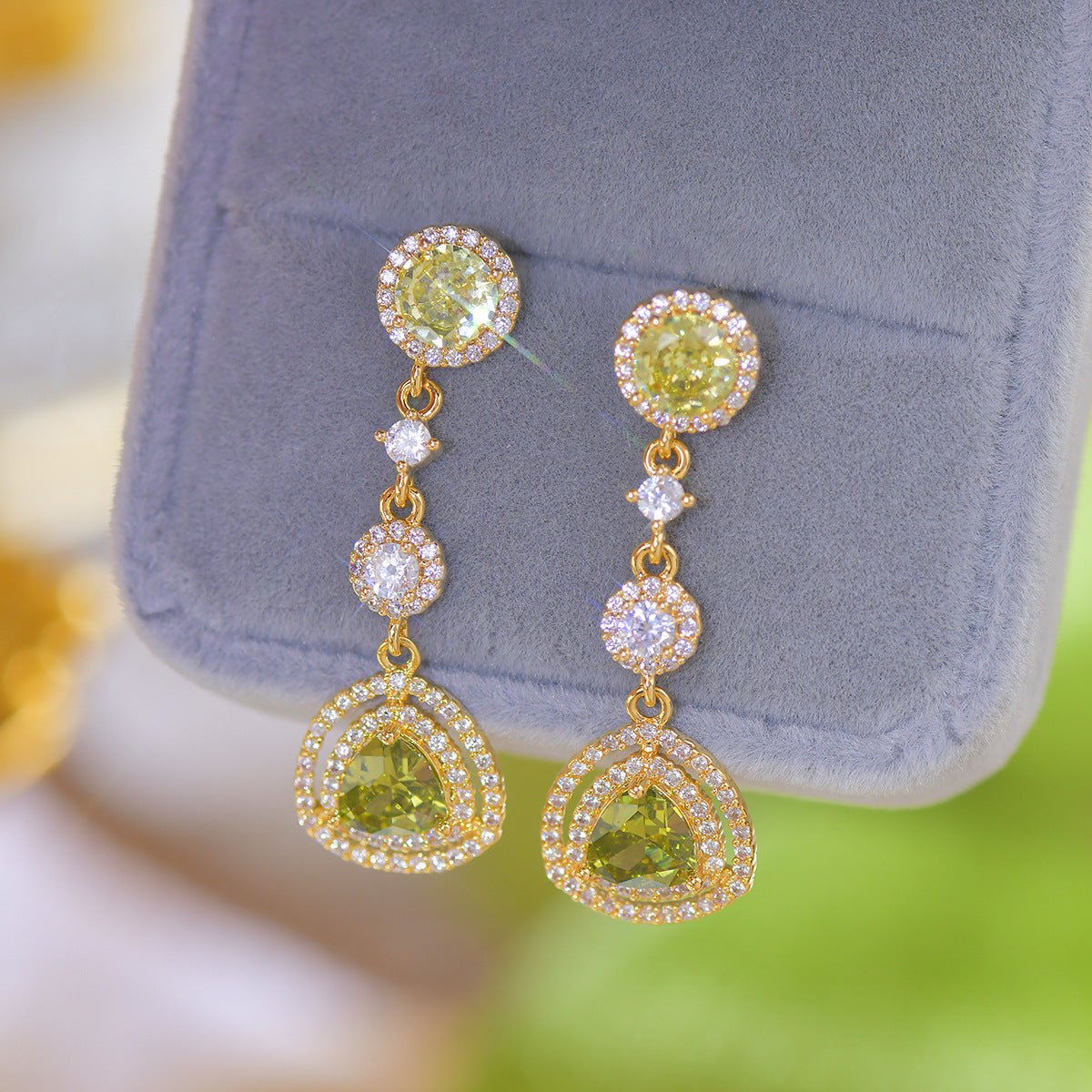 Peridot Drop Earrings - Hypoallergenic - Abbott Atelier