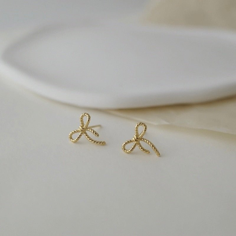 Petite Bow Stud Earrings (Solid Silver) - Abbott Atelier - Abbott Atelier