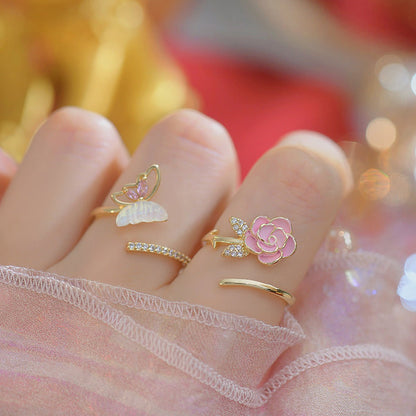 Pink Butterfly Ring - Chrissy - Gold - Plated - Abbott Atelier