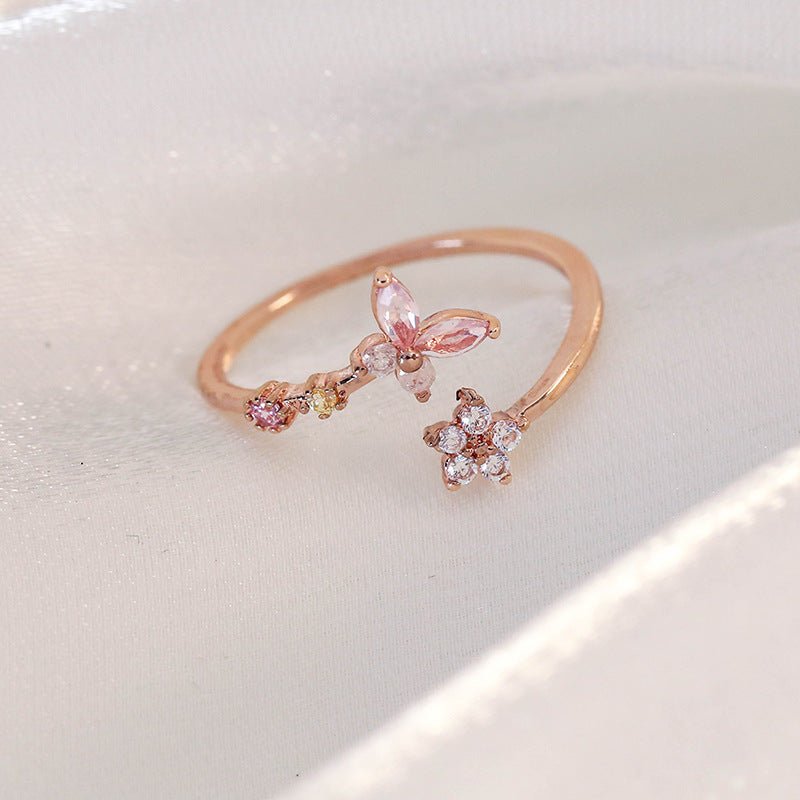 Pink Butterfly Ring - Gold - Plated - Abbott Atelier