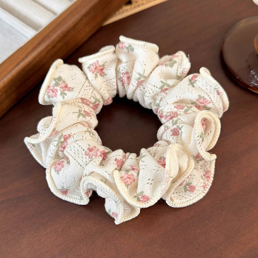 Pink Flower Scrunchie - For Hair - Abbott Atelier