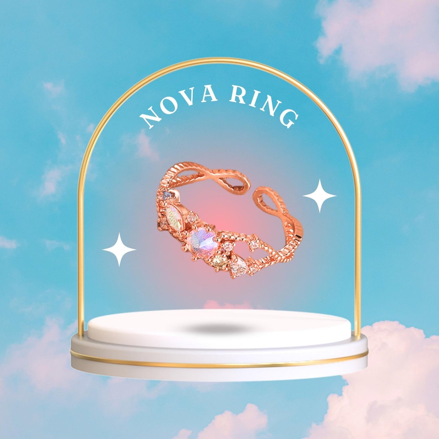 Pink Gem Ring - Nova - Gold - Plated - Abbott Atelier