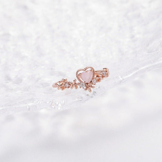 Pink Heart Ring - Bridget - Gold - Plated - Abbott Atelier