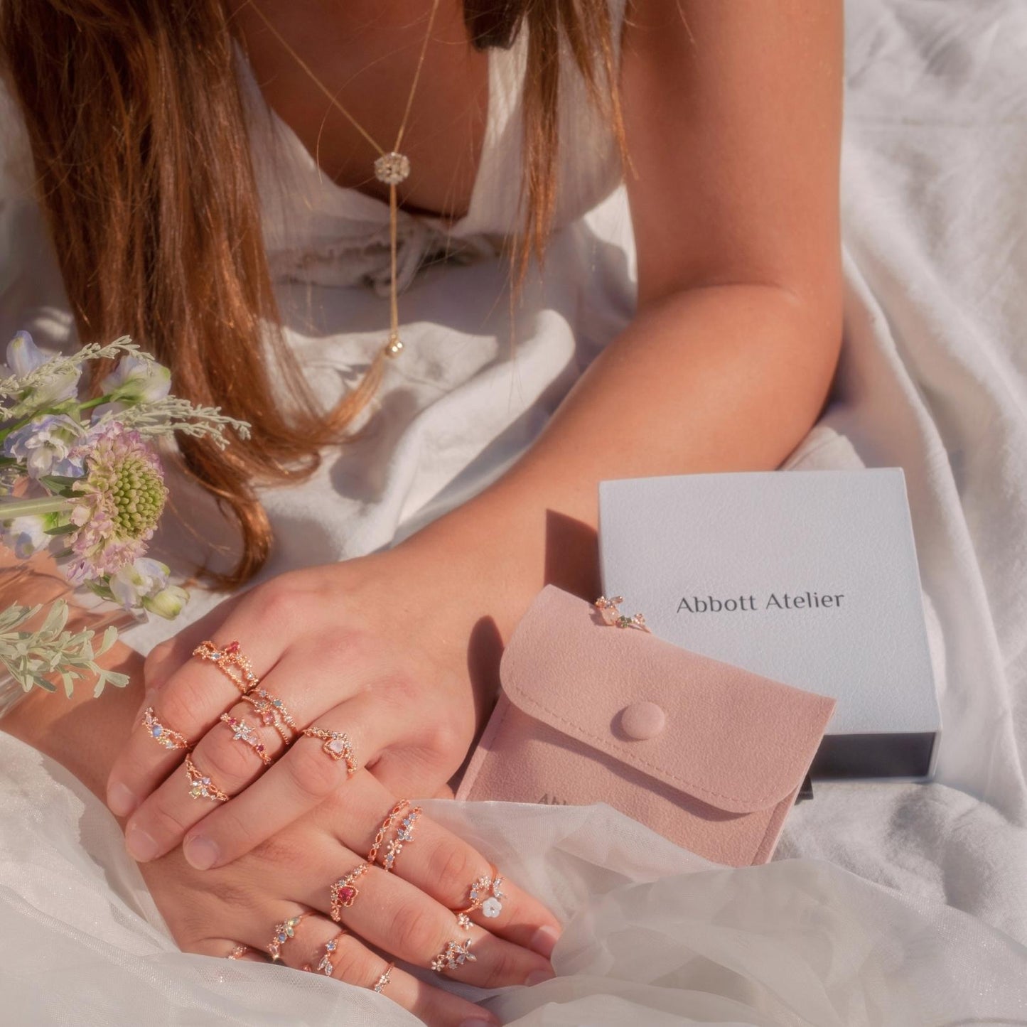 Pink Heart Ring - Bridget - Gold - Plated - Abbott Atelier