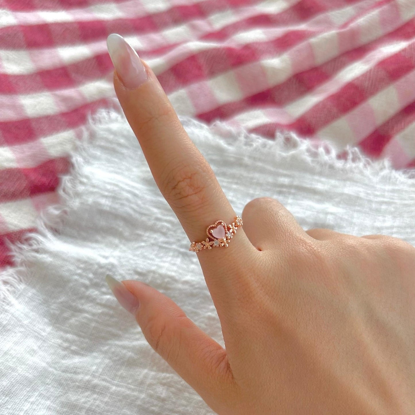 Pink Heart Ring - Bridget - Gold - Plated - Abbott Atelier