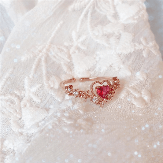 Pink Heart Ring - Layla - Gold - Plated - Abbott Atelier