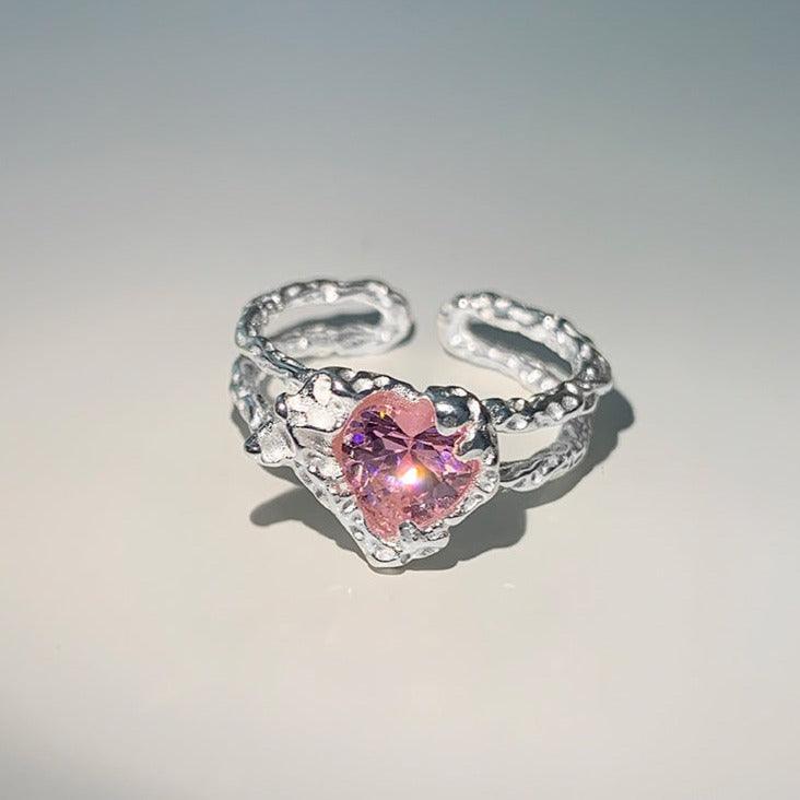 Pink Heart Ring (Solid Silver) - Hypoallergenic - Abbott Atelier