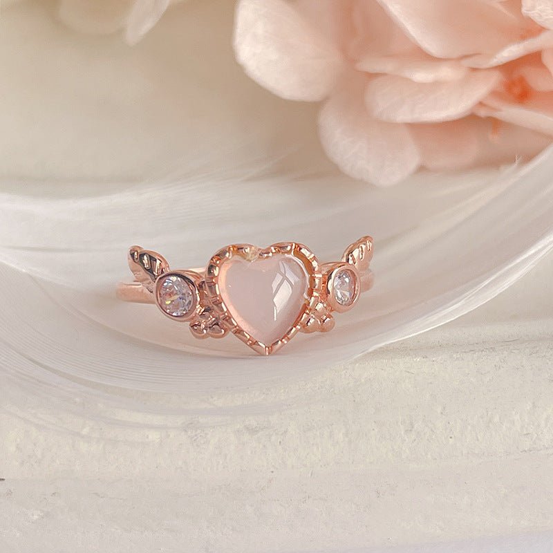 Pink Heart Ring (Solid Silver) - Hypoallergenic - Abbott Atelier