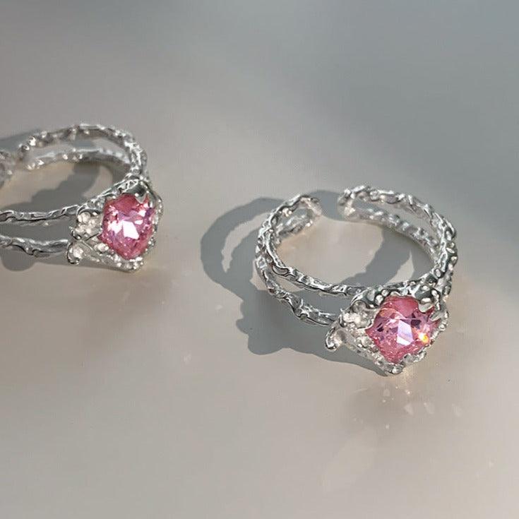 Pink Heart Ring (Solid Silver) - Hypoallergenic - Abbott Atelier