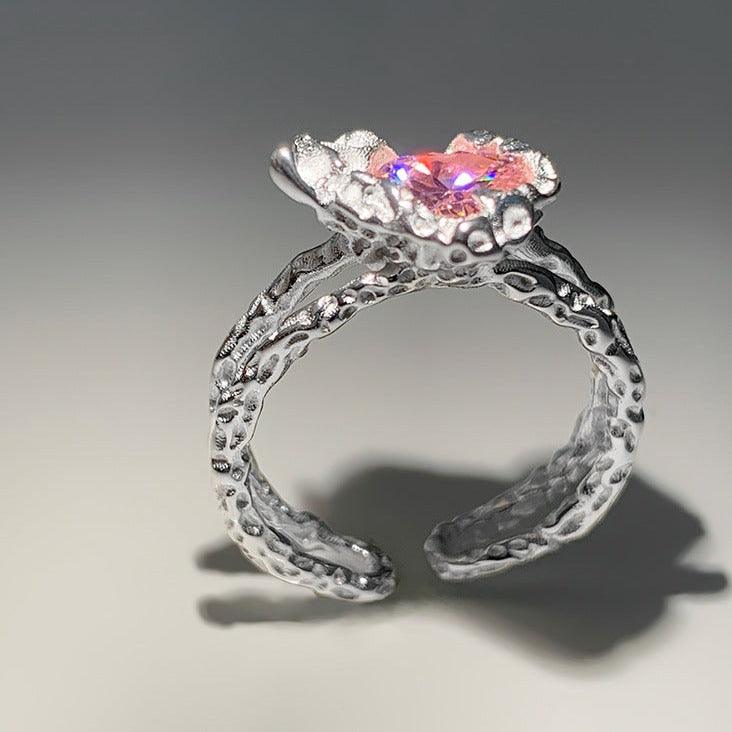 Pink Heart Ring (Solid Silver) - Hypoallergenic - Abbott Atelier