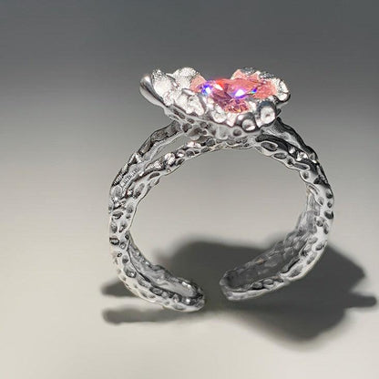 Pink Heart Ring (Solid Silver) - Hypoallergenic - Abbott Atelier