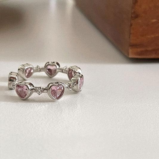 Pink Heart Ring (Solid Silver) - Hypoallergenic - Abbott Atelier