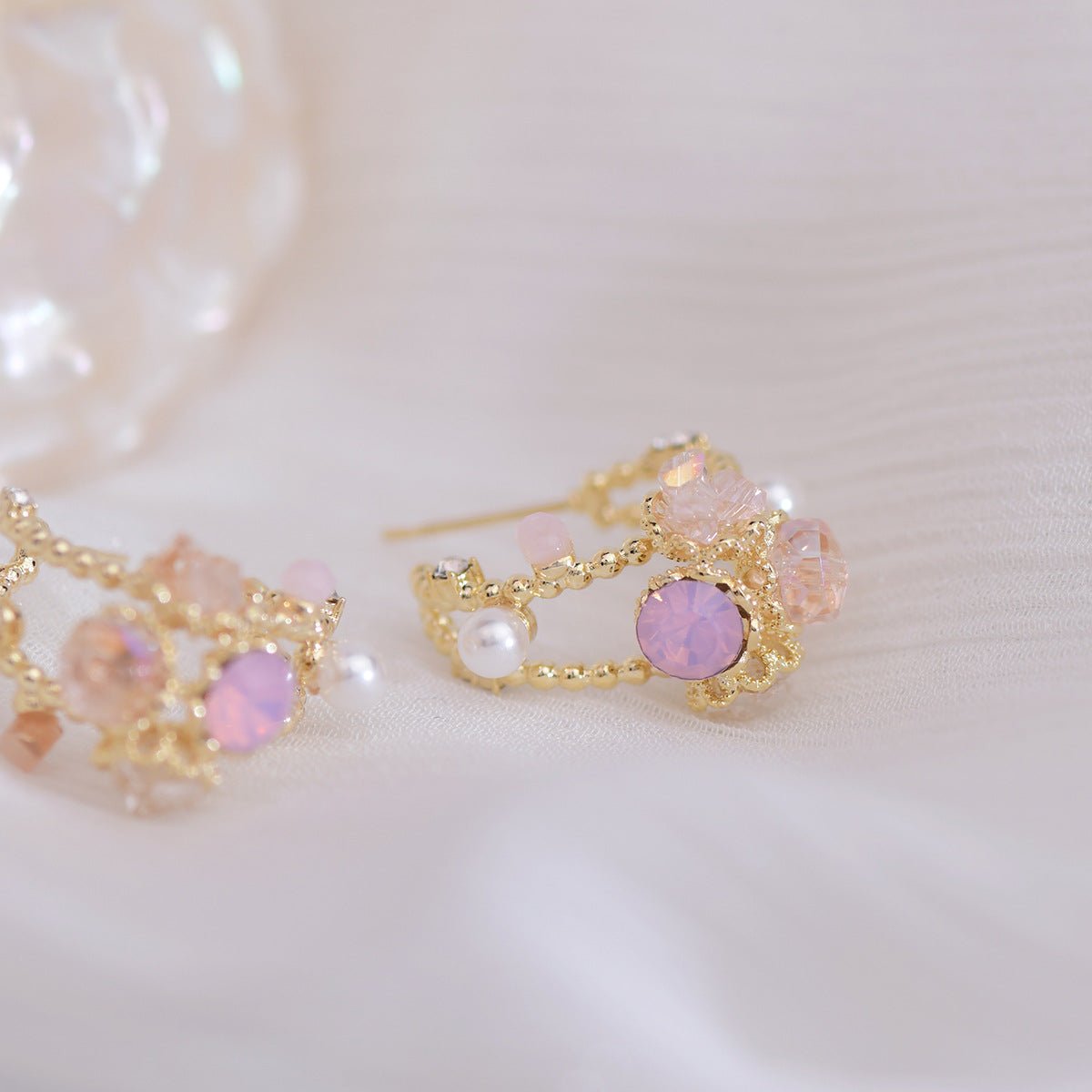 Pink Paradise Hoop Earrings - Hypoallergenic - Abbott Atelier