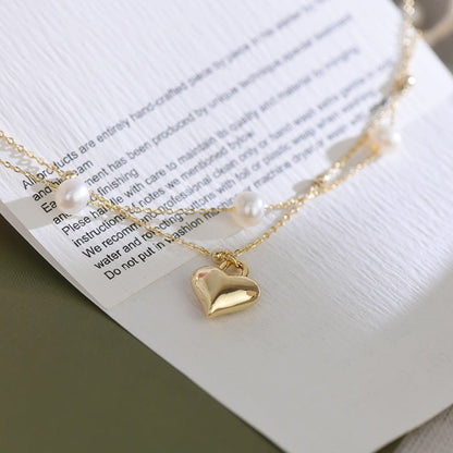 Puffy Heart Necklace - Lizzy - Gold Plated - Abbott Atelier