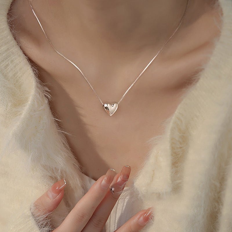 Puffy Heart Necklace (Solid Silver) - Hypoallergenic - Abbott Atelier