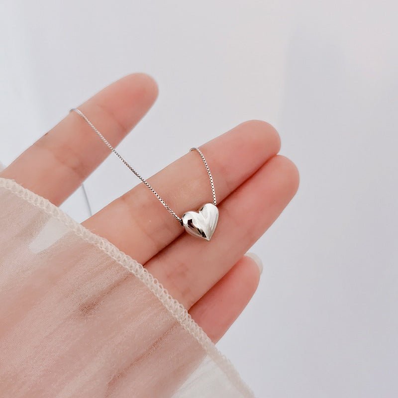 Puffy Heart Necklace (Solid Silver) - Hypoallergenic - Abbott Atelier