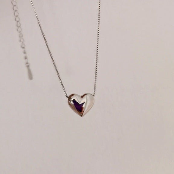 Puffy Heart Necklace (Solid Silver) - Hypoallergenic - Abbott Atelier