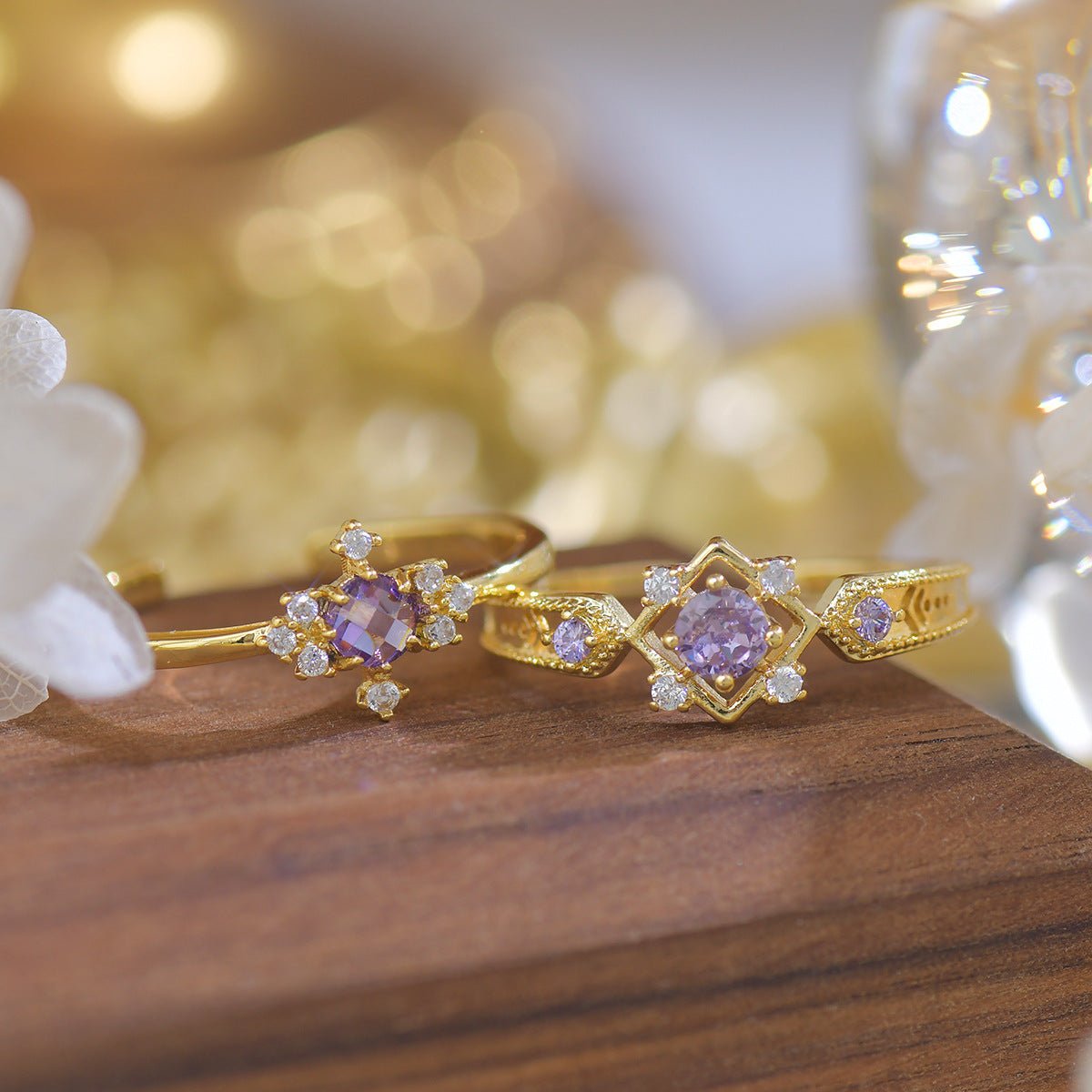 Purple Baroque Ring Set (Copy) - Gold - Plated - Abbott Atelier