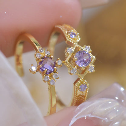 Purple Baroque Ring Set (Copy) - Gold - Plated - Abbott Atelier