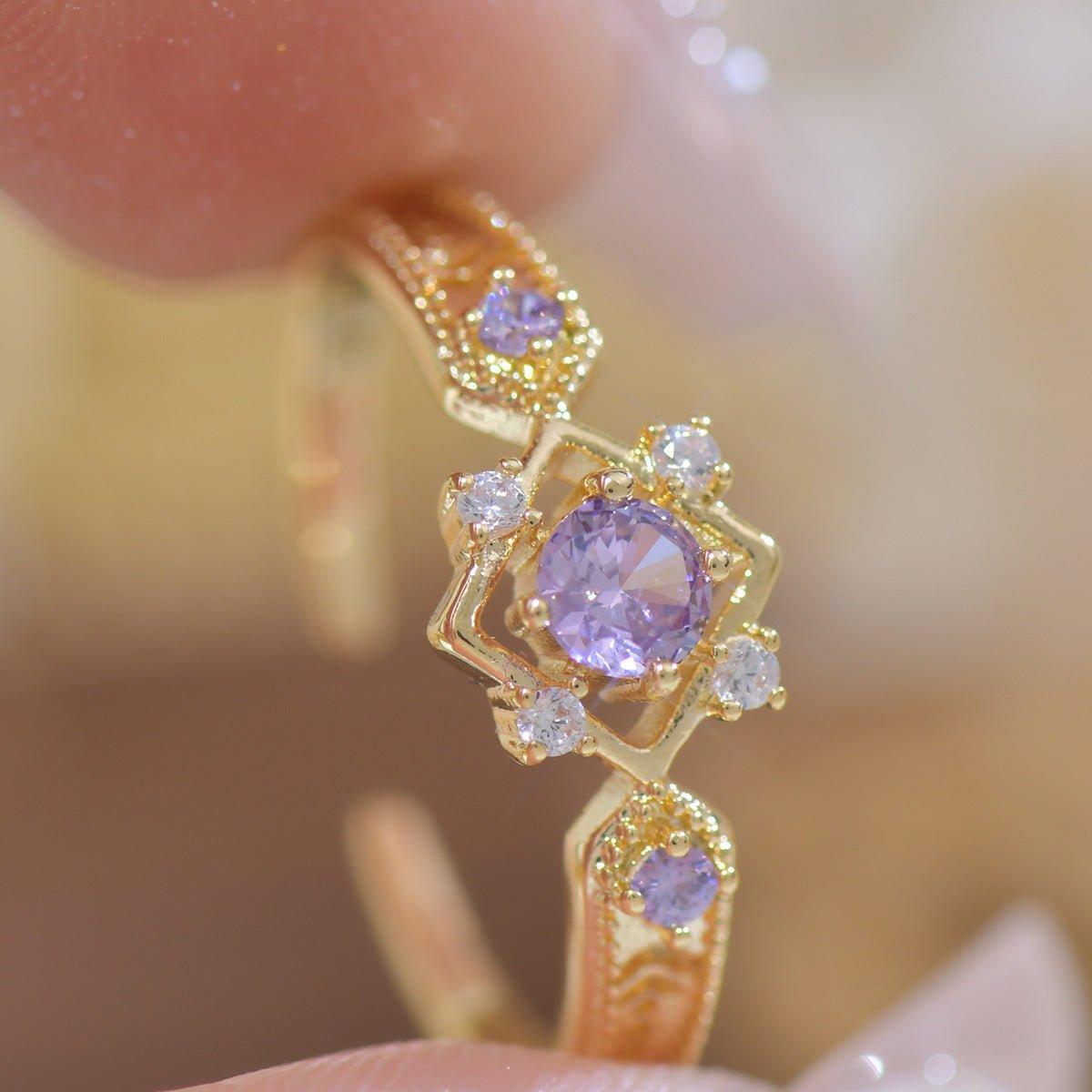 Purple Baroque Ring Set (Copy) - Gold - Plated - Abbott Atelier