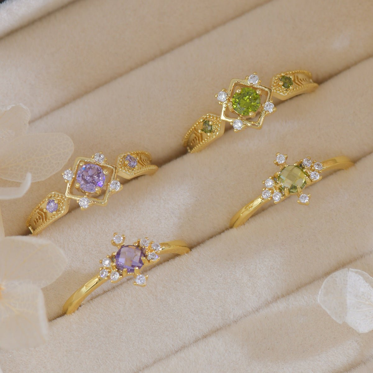 Purple Baroque Ring Set (Copy) - Gold - Plated - Abbott Atelier