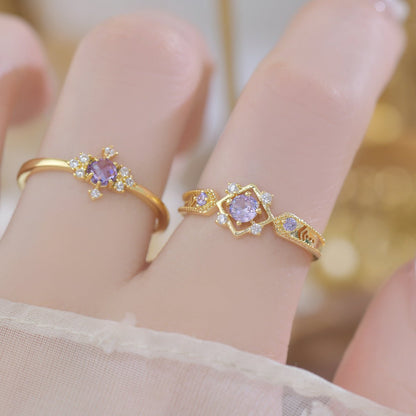 Purple Baroque Ring Set (Copy) - Gold - Plated - Abbott Atelier