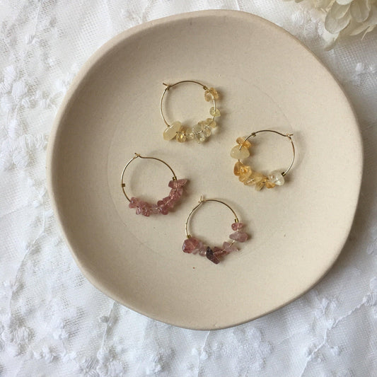 Quartz Hoop Earrings (2 Colors) - PREMIUM - Abbott Atelier