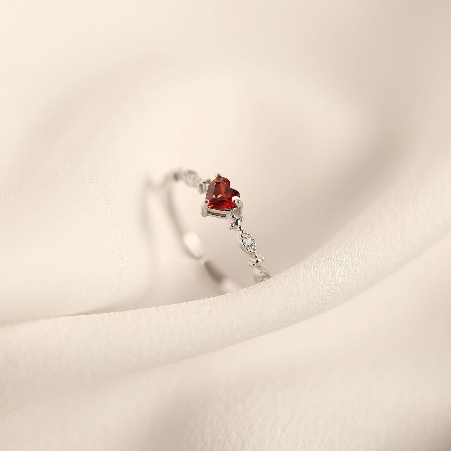 Red Heart Ring (Solid Silver) - Hypoallergenic - Abbott Atelier