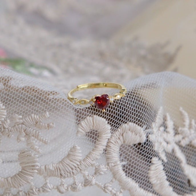 Red Heart Ring (Solid Silver) - Hypoallergenic - Abbott Atelier