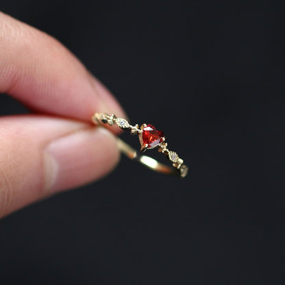 Red Heart Ring (Solid Silver) - Hypoallergenic - Abbott Atelier