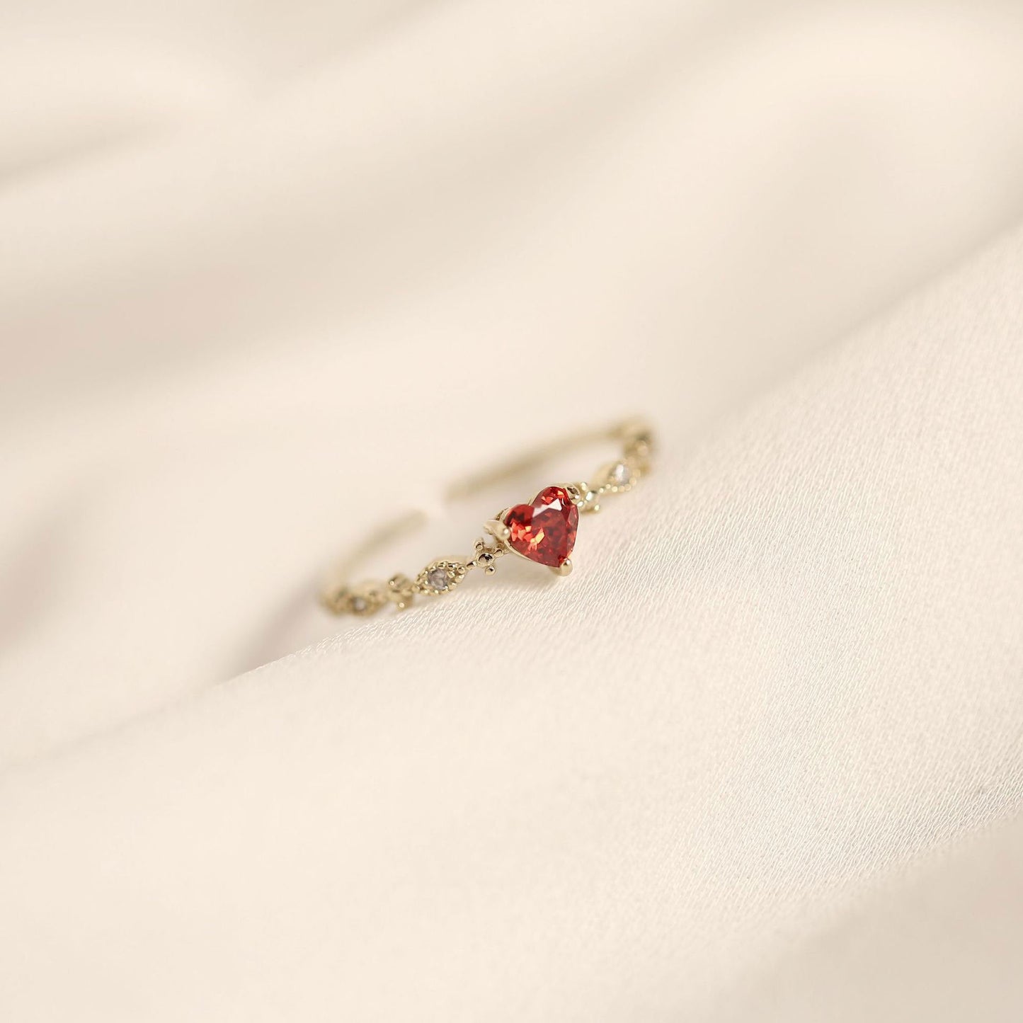 Red Heart Ring (Solid Silver) - Hypoallergenic - Abbott Atelier