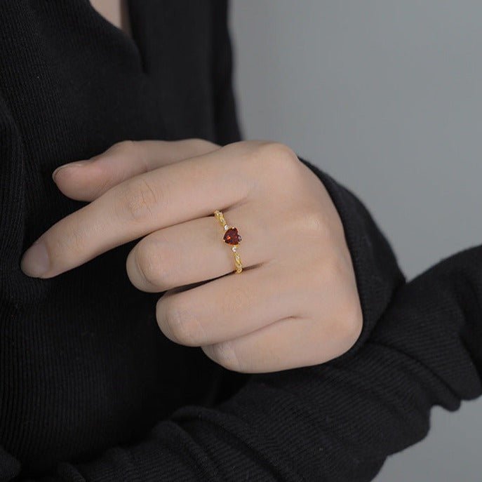 Red Heart Ring (Solid Silver) - Hypoallergenic - Abbott Atelier