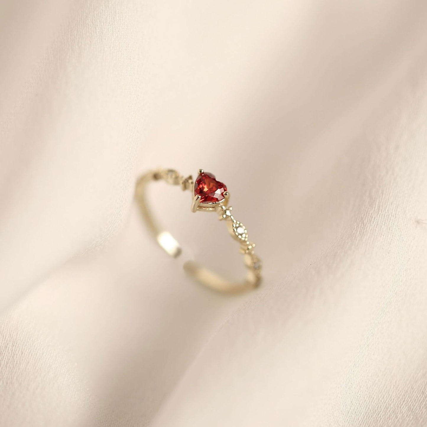 Red Heart Ring (Solid Silver) - Hypoallergenic - Abbott Atelier