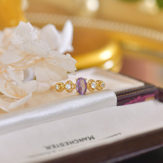 Rococo Amethyst Ring - Gold - Plated - Abbott Atelier