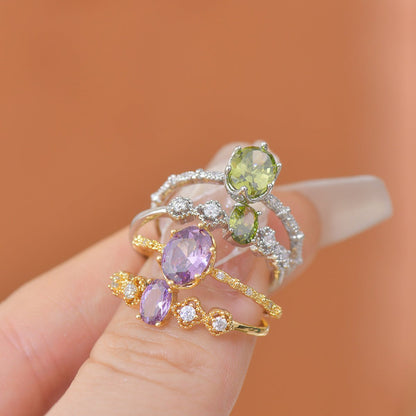 Rococo Amethyst Ring - Gold - Plated - Abbott Atelier