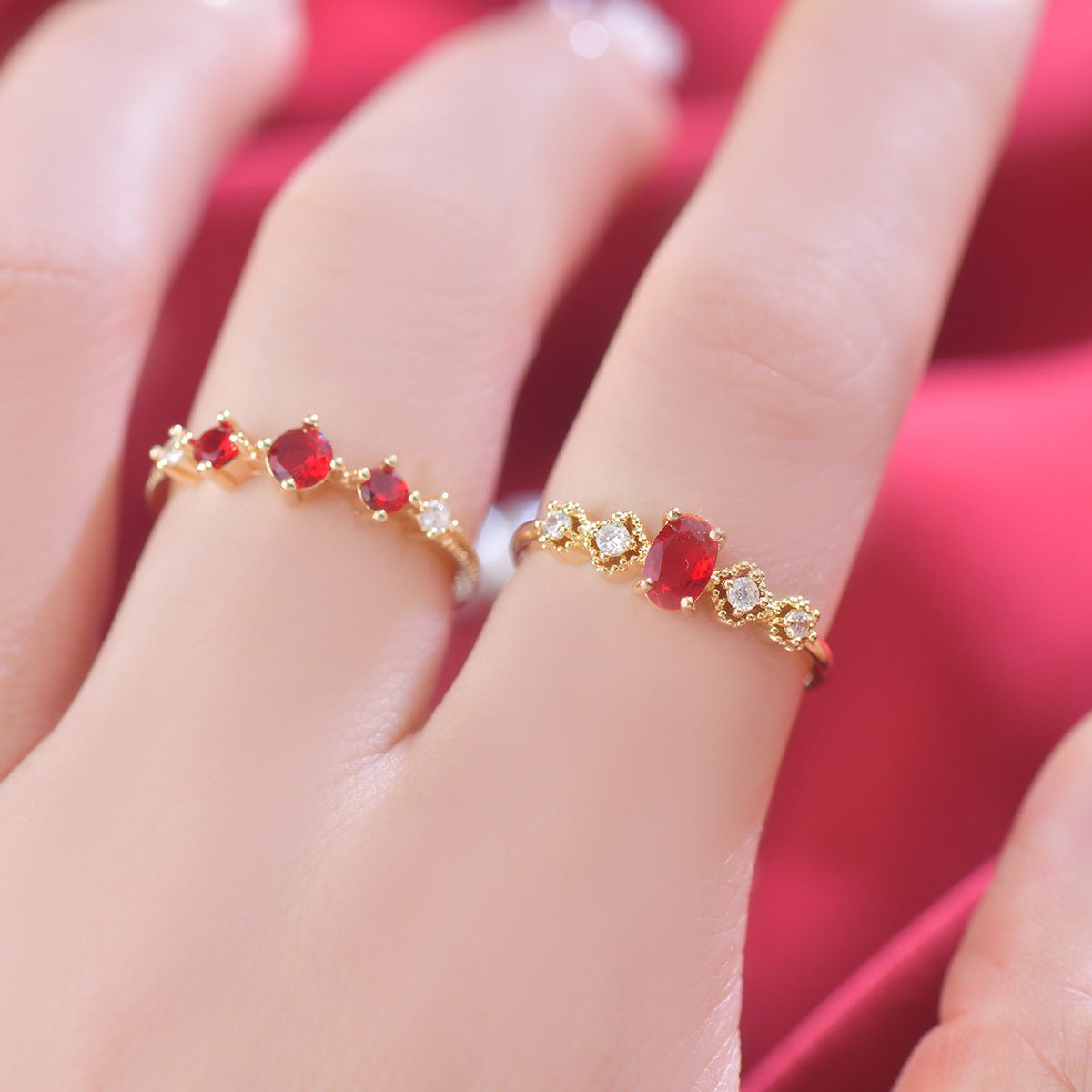 Rococo Ruby Ring - Gold - Plated - Abbott Atelier