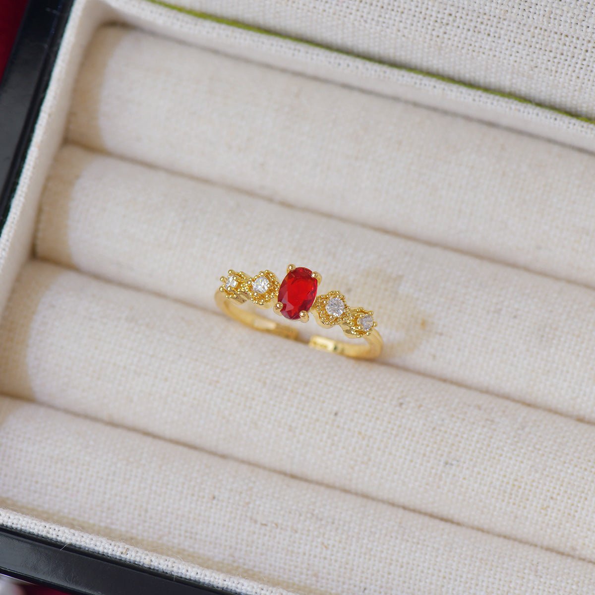 Rococo Ruby Ring - Gold - Plated - Abbott Atelier