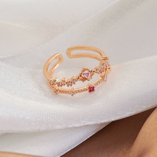 Rose Gold Tiara Ring - Valentina - Gold - Plated - Abbott Atelier