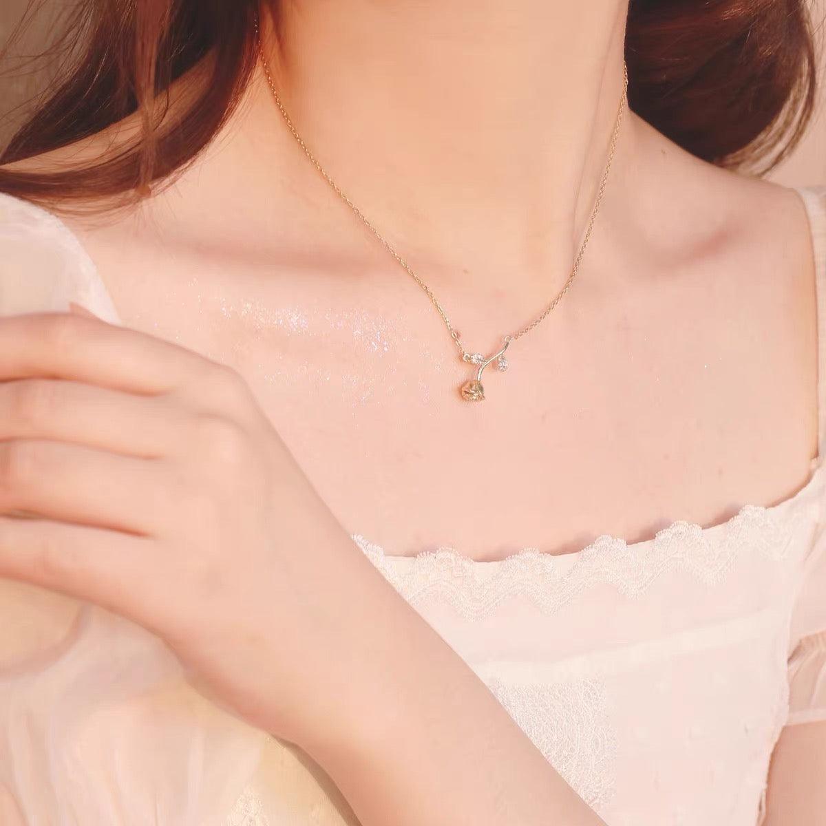 Rose Necklace - Gold - Plated - Abbott Atelier