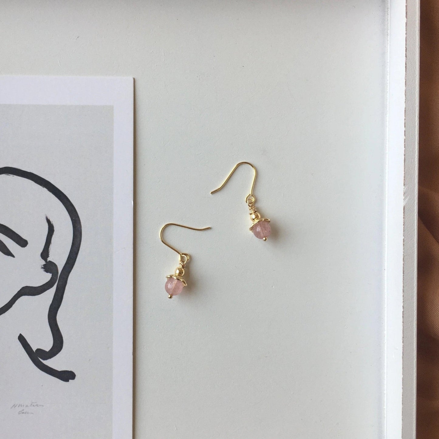 Rose Quartz Earrings - Hypoallergenic - Abbott Atelier