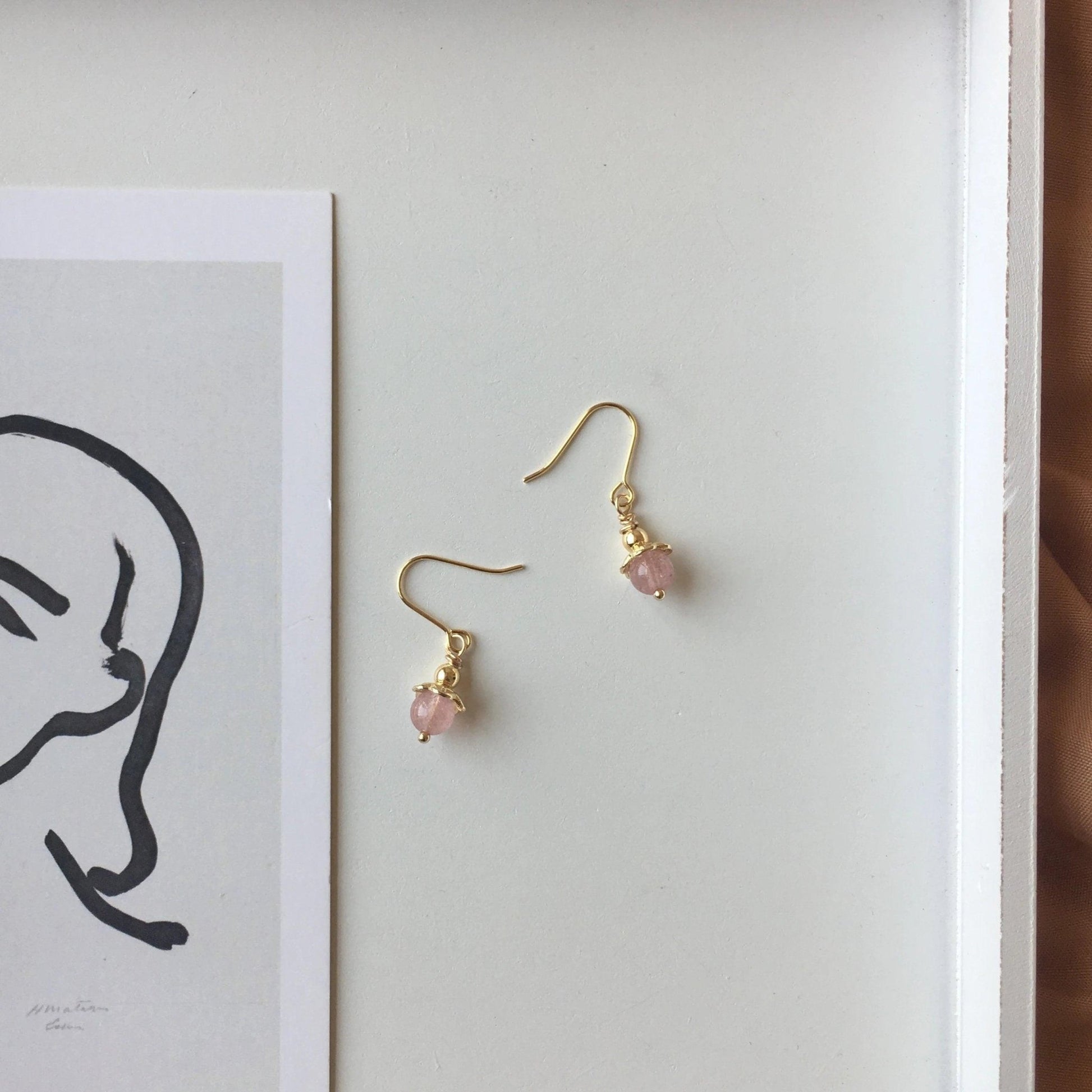 Rose Quartz Earrings - Hypoallergenic - Abbott Atelier