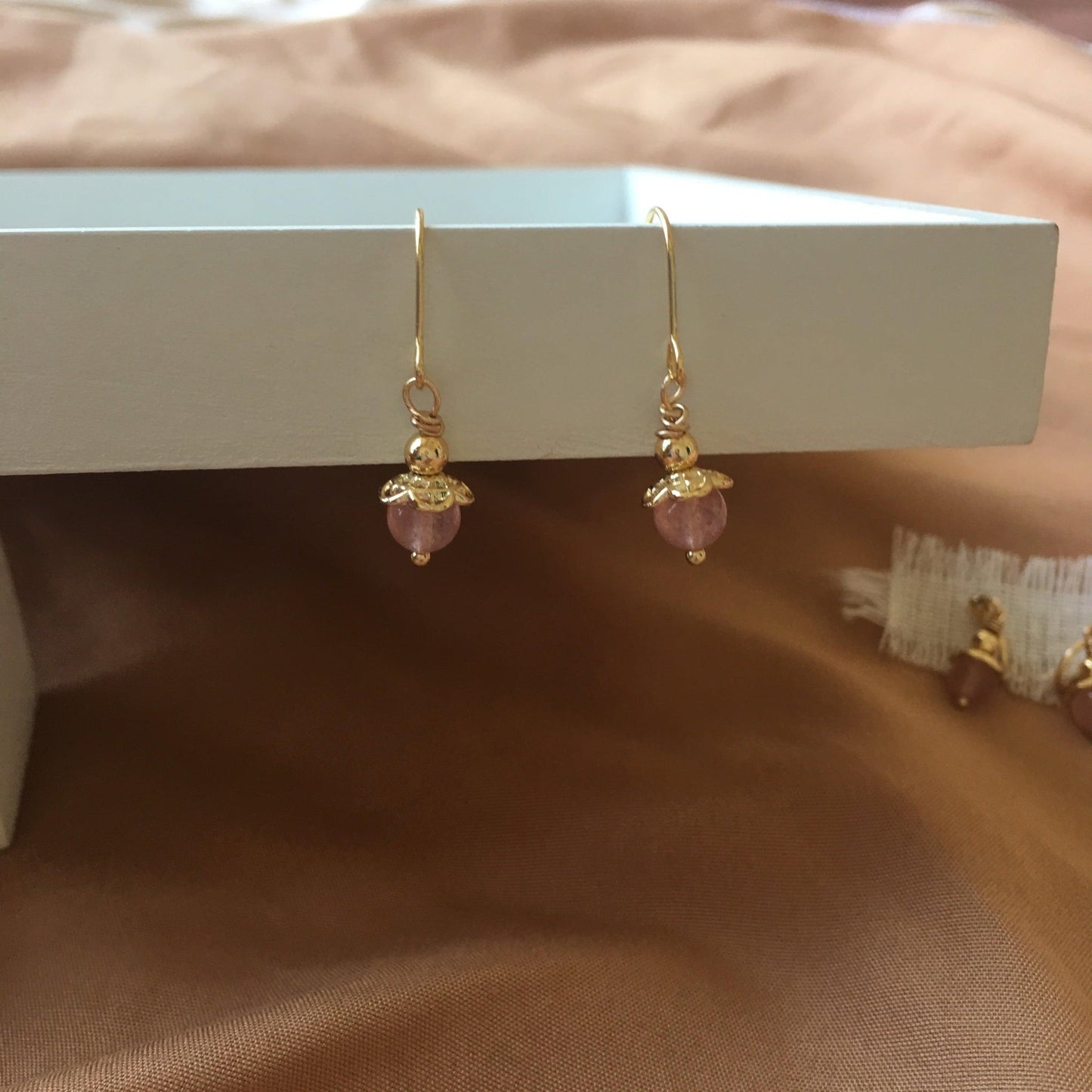 Rose Quartz Earrings - Hypoallergenic - Abbott Atelier