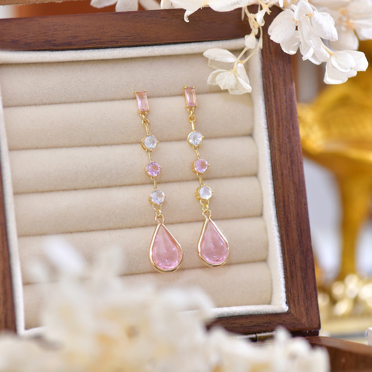 Rosewater Drop Earrings - Hypoallergenic - Abbott Atelier