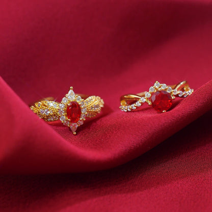 Ruby Allure Ring - Gold - Plated - Abbott Atelier