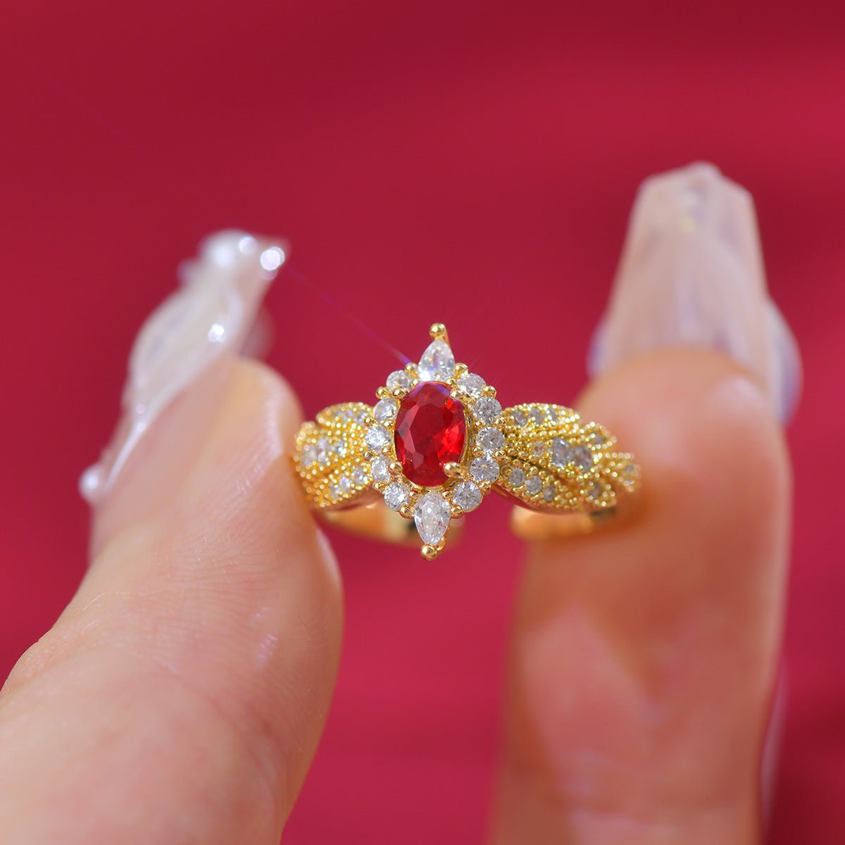 Ruby Allure Ring - Gold - Plated - Abbott Atelier