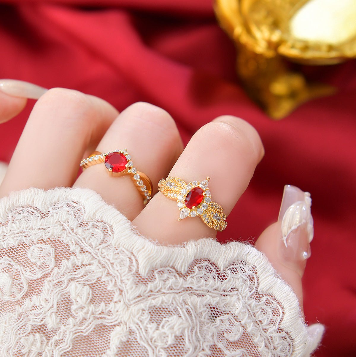 Ruby Allure Ring - Gold - Plated - Abbott Atelier