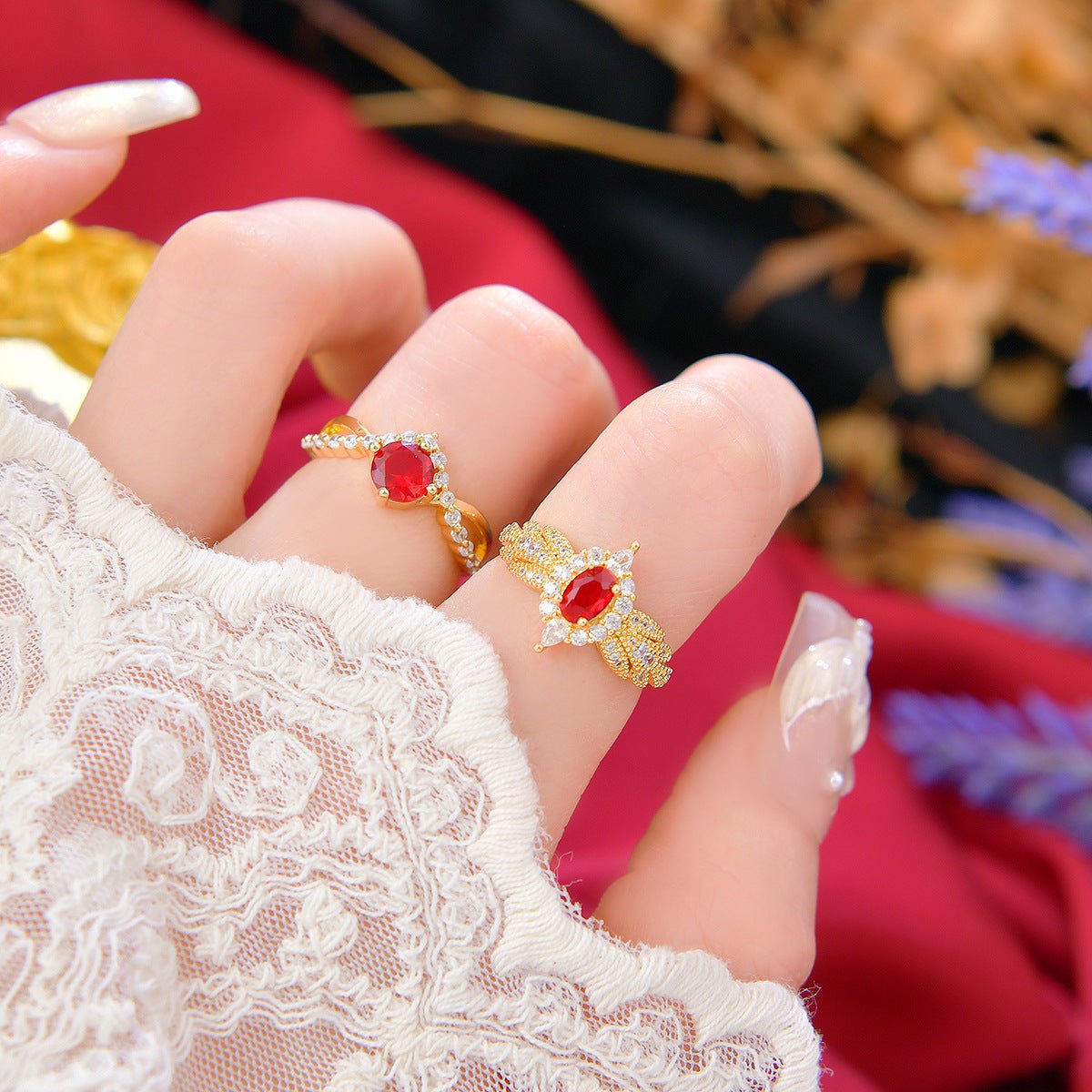 Ruby Allure Ring - Gold - Plated - Abbott Atelier