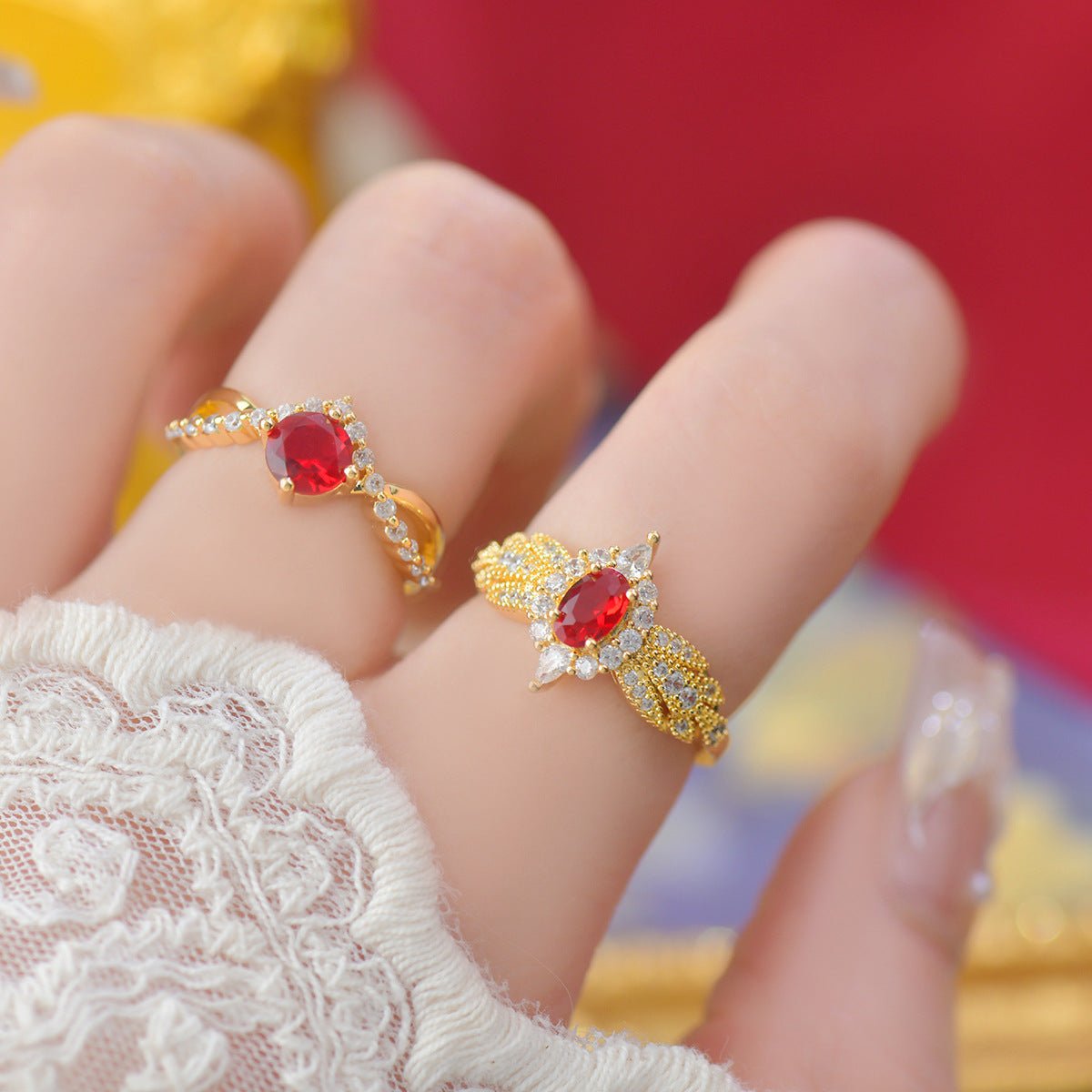 Ruby Allure Ring - Gold - Plated - Abbott Atelier