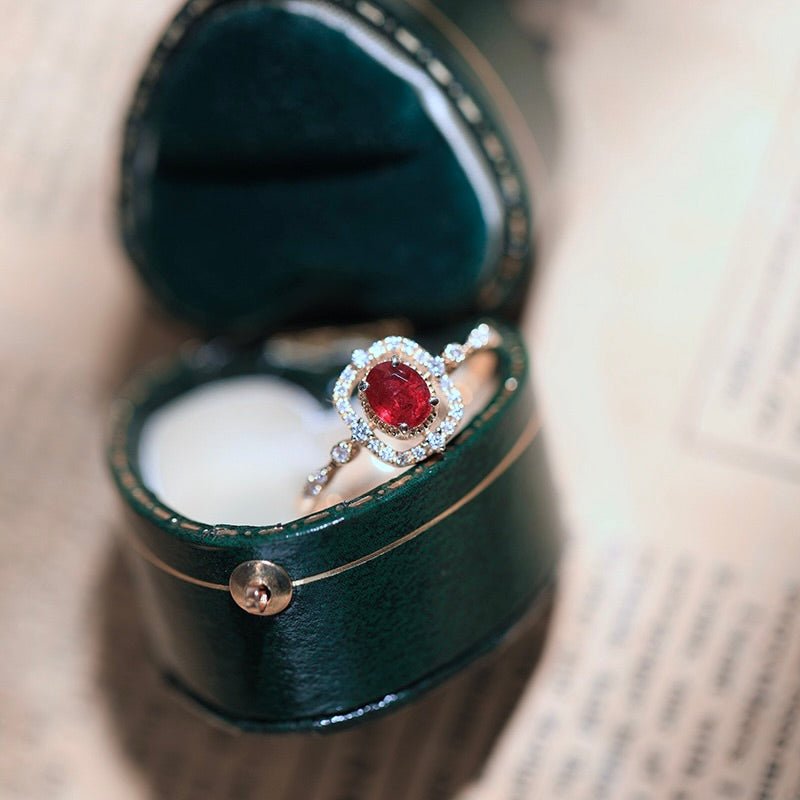 Ruby Halo Ring - Gold - Plated - Abbott Atelier