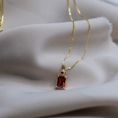 Ruby Necklace (Solid Silver) - Hypoallergenic - Abbott Atelier